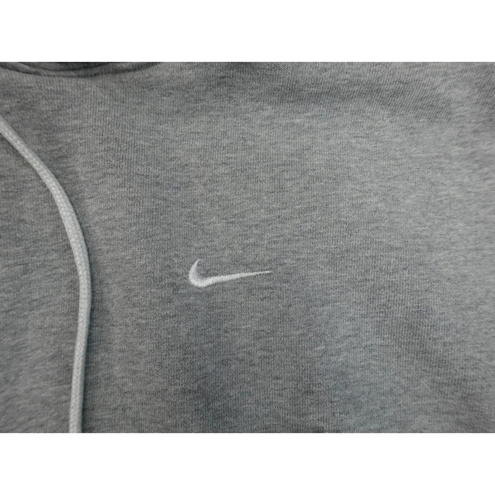 Nike Hoodie Mens Small Grey Solo Swoosh Pullover Fleece DX1355-063